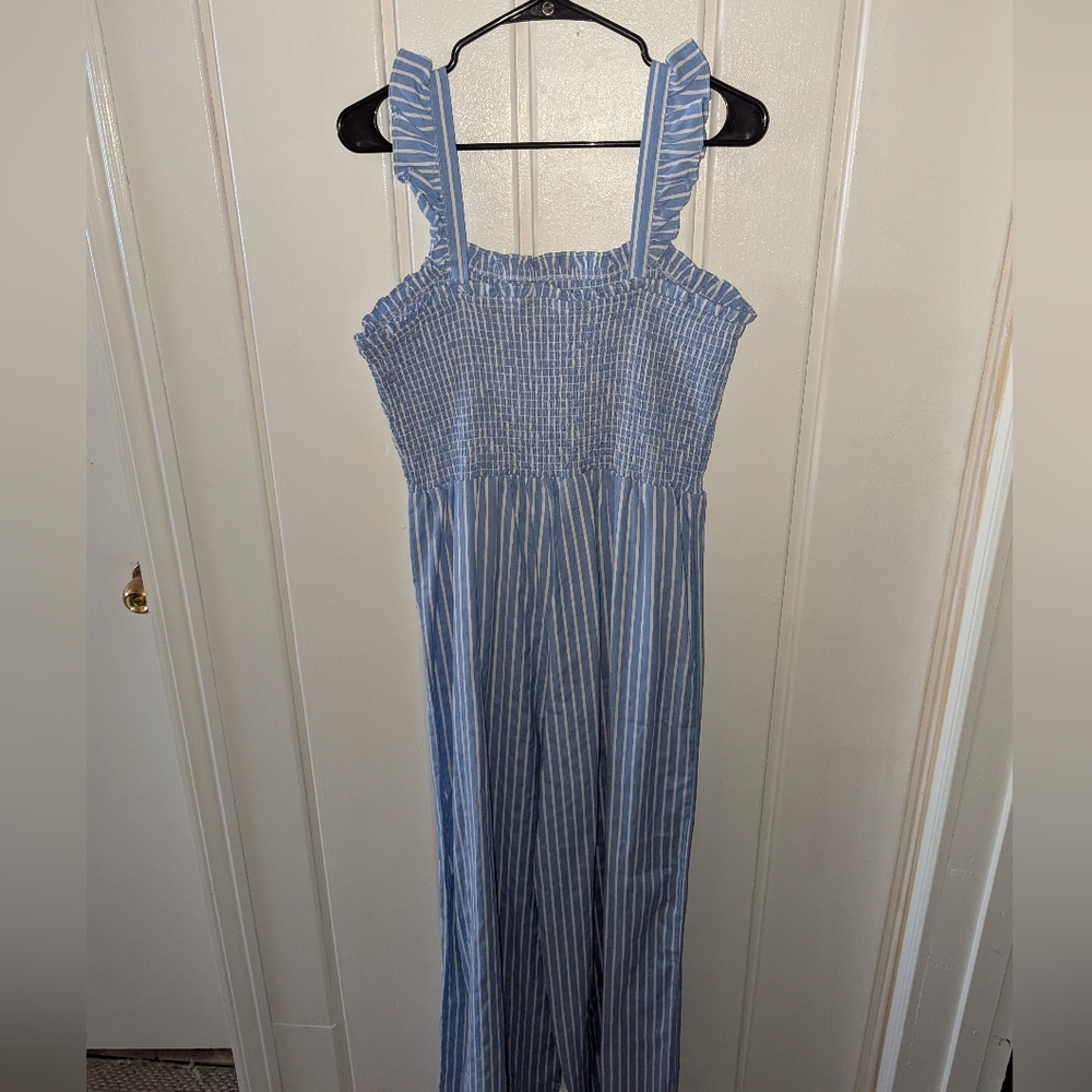 Blue Striped Jumpsuit